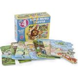 DIYTOY Hayvanlar Süper Renkli Puzzle 4'ü 1 Kutuda Eğitici İçerik ile 3+ Yaş Çocuklar İçin