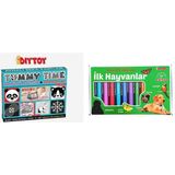 Diytoy Tummy Time Aynalı Zeka Kartı ve Benim Ilk Kütüphanem Ilk Hayvanlar 8 Kitap