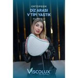 Diz Arası Ortopedik Yastık - V Model Diz Arası Yastık Visco Yastık 25X25X15 Yeşil - 25 x 25 x 15 cm
