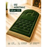 Diz Dostu Seccade Ortopedik Süngerli 1.5 cm Kalın Kadife Namazlık + Çanta