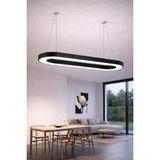 Dizano Modern Oval LED Tavan Aydınlatması 100 cm 4000K Günışığı, Sıva Üstü ve Sarkıt, Avize - Siyah