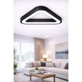 Dizano Modern Üçgen Halka LED Aydınlatma 40CM 4000K Günışığı, Avize ve Sıva Üstü, Mutfak, Salon, Ofis - Siyah