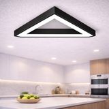 Dizano Modern Üçgen LED Tavan Aydınlatma 40CM 4000K Günışığı, Avize ve Sıva Üstü, Mutfak, Salon, Ofis - Siyah