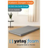Dizanor Katlanır Micro Cotton Sünger Yer Yatağı ve Minderi 10 cm 18 Dns Orta Sertlik Sünger - 65 x 190 cm - Gri