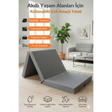 Dizanor Katlanır Micro Cotton Sünger Yer Yatağı ve Minderi 10 cm 18 Dns Orta Sertlik Sünger - Gri - 90 x 190 cm