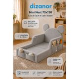 Dizanor Mini Nest 6’sı 1 Arada Modüler Bebek Oyun Parkı, Park Yatak, Beşik, Baza, Oyun Alanı ve Top Havuzu - 70 x 130 / Gri