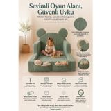 Dizanor Mini Nest 6’sı 1 Arada Modüler Bebek Oyun Parkı, Park Yatak, Beşik, Baza, Oyun Alanı ve Top Havuzu - 70 x 130 / Hardal Fitilli