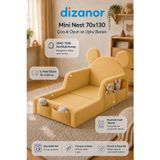 Dizanor Mini Nest 6’sı 1 Arada Modüler Bebek Oyun Parkı, Park Yatak, Beşik, Baza, Oyun Alanı ve Top Havuzu - 70 x 130 / Sarı
