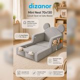Dizanor Mini Nest 6’sı 1 Arada Modüler Bebek Oyun Parkı, Park Yatak, Beşik, Baza, Oyun Alanı ve Top Havuzu - Gri