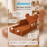 Dizanor Mini Nest 6’sı 1 Arada Modüler Bebek Oyun Parkı, Park Yatak, Beşik, Baza, Oyun Alanı ve Top Havuzu - Kiremit