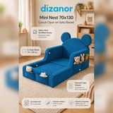 Dizanor Mini Nest 6’sı 1 Arada Modüler Bebek Oyun Parkı, Park Yatak, Beşik, Baza, Oyun Alanı ve Top Havuzu - Mavi