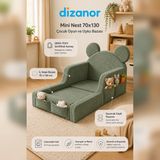 Dizanor Mini Nest 6’sı 1 Arada Modüler Bebek Oyun Parkı, Park Yatak, Beşik, Baza, Oyun Alanı ve Top Havuzu - Yeşil