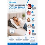 Dizanor Ortopedik Üçgen Yastık Seti 3 Parça Sırt Bel Boyun Destek Minderi Ayarlanabilir Yıkanabilir Kılıflı