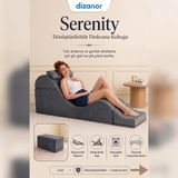 Dizanor Serenity Çok Amaçlı Dinlenme Koltuğu Katlanabilir Bench Formlu Şezlong Yetişkin Çiftler Için Ergonomik Destek Minderi - Antrasit