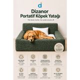 Dizanor SoftNest 3in1 Modüler Köpek Yatağı– Ortası Bombeli, Sünger Dolgulu, Anti - Slip Tabanlı ve Yastıklı Konfor Seti - Orta Boy / Haki