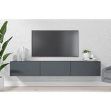 Dizayn Beliz Tv Ünitesi Tv Sehpası Alt Modül Gri 200 cm Mdf