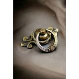 Dizayn House Modern Stil Eskitme Halka Kulp Zamak Malzeme Bronz 6.4x3.2 cm - Antik Sarı - Bronz Halka Tasarım Eskitme Sarkaç Kulp