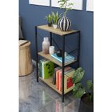 Dizayn Motion Metal Kitaplık 3 Raflı Dekoratif Kitaplık Ceviz