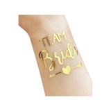 Dizayn Parti Evi Bride To Be 1 Bride 10 Team Bride Gold Renkli Altın Sarısı Geçici Dövme Bekarlığa Veda Partisi