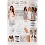 Dizayn Parti Evi Bride To Be Bekarlığa Veda Parti Seti Gümüş Gelin ve 8 Nedime Seti Kuşak Taç Bileklik Balon Dövme Seti