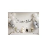 Dizayn Parti Evi Bride To Be Gümüş / Gold Uzar Yazı Banner + 10 Beyaz 10 Gri Balon 10 Gold Balon Seçeneğe Göre Bekarlığa Veda Parti Seti