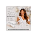 Dizayn Parti Evi Bride To Be Kuşak ve Köpük Taç Seti Gümüş Yazılı Bekarlığa Veda Partisi Aksesuarı