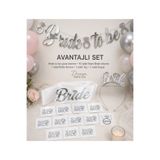Dizayn Parti Evi Bride To Be Parti Seti – Gold / Gümüş Varyantlı Banner, Kuşak, Taç ve Dövme Seti | Bekarlığa Veda Konsepti