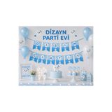 Dizayn Parti Evi Dişim Çıktı Flama Banner Mavi Diş Buğdayı Parti Süsü Erkek Bebek Konsepti