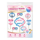 Dizayn Parti Evi DZYN Cinsiyet Belirleme Konuşma Balonu Seti 10 Adet Kız mı Erkek mi Baby Shower Parti Aksesuarı