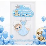 Dizayn Parti Evi DZYN Hoşgeldin Bebeğim Kapı Süsü Erkek Bebek Mavi Kapı Dekoru Baby Shower Hastane Odası Süsü