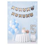 Dizayn Parti Evi Elsa Karlar Ülkesi Doğum Günü Balon Seti Mavi Beyaz Rakam Folyo Balon İyi Ki Doğdun Banner Masa Örtülü Parti Süsleri
