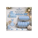 Dizayn Parti Evi Hoşgeldin Bebeğim Erkek Hastane Odası Kapı Süsü ve 25'li Lokumluk Seti – Ayıcık Temalı Mavi Baby Shower Karşılama Dekoru