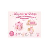 Dizayn Parti Evi Hoşgeldin Bebeğim Hastane Odası Süsleme Seti 25'li Lokumluk + Kapı Süsü + Hoşgeldin Bebeğim Duvar Yazısı Kız Bebek