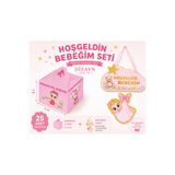 Dizayn Parti Evi Hoşgeldin Bebeğim Hastane Odası Süsleme Seti 25'li Lokumluk + Kapı Süsü Kız Bebek Baby Shower Mevlüt Seti