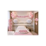 Dizayn Parti Evi Hoşgeldin Bebeğim Hastane Odası Süsleme Seti Pembe Kız Bebek Doğum Parti Seti 20 Balon Kapı Süsü GIRL Kutu Lokumluk Bulut Folyo
