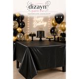 Dizayn Parti Evi Kullan At Plastik Masa Örtüsü Siyah – Dayanıklı, Şık Görünüm – Doğum Günü Parti Masa Örtüsü