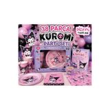 Dizayn Parti Evi Kuromi Temalı 38 Parça Parti Seti Doğum Günü Süsleri Tabak Bardak Masa Örtüsü Flama Kürdan Seti