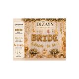 Dizayn Parti Evi Lüks Bride To Be Parti Seti – BRIDE Gold Folyo Balon, Kaligrafi Banner, Bride Sarkıt Süs, 4 Mt Yıldız Sarkıt