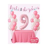 Dizayn Parti Evi Minnie Mouse 1-9 Yaş Doğum Günü Parti Süsleme Seti Pembe Beyaz Balonlu Masa Dekorlu Konsept
