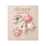 Dizayn Parti Evi Pastel Tonlu Krem Rakam Folyo Balon Seti 1 2 3 4 Yaş Doğum Günü Parti Süsü Pinterest Konsept