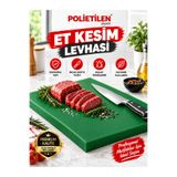 Dizayn Polietilen Kesim Tahtası Et Meyve Kesme Levhası 40x25x2 Cm Yeşil Renk