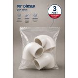 Dizayn Pprc 90 Derece Dirsek 63 mm 3 Adet PN25 Temiz Su Tesisat Boru Ek Parçası