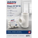 Dizayn Pprc Inegal Te 25 20 25 25 Adet PN25 Temiz Su Tesisat Ek Parçası