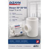 Dizayn Pprc Inegal Te 50 20 50 5 Adet PN25 Temiz Su Tesisat Ek Parçası