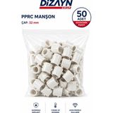 Dizayn Pprc Manşon 32 mm 50 Adet PN25 Temiz Su Tesisat Ek Parçası