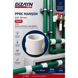 Dizayn Pprc Manşon 50 mm 15 Adet PN25 Temiz Su Tesisat Ek Parçası