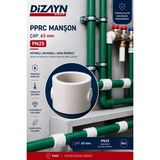 Dizayn Pprc Manşon 63 mm 6 Adet PN25 Temiz Su Tesisat Ek Parçası