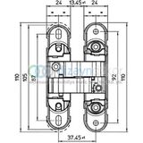 Dizaynaks Gizli Menteşe 52KG Antik Bronz Renk 110*24 mm