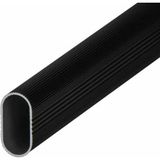 Dizaynaks Mat Siyah Oval Gardırop Askı Borusu + Flanş