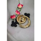 Dizaynhouse Gold Halka Siyah Yaprak Kulp Metal Dolap Kulpu ve Çekmece Kulpu